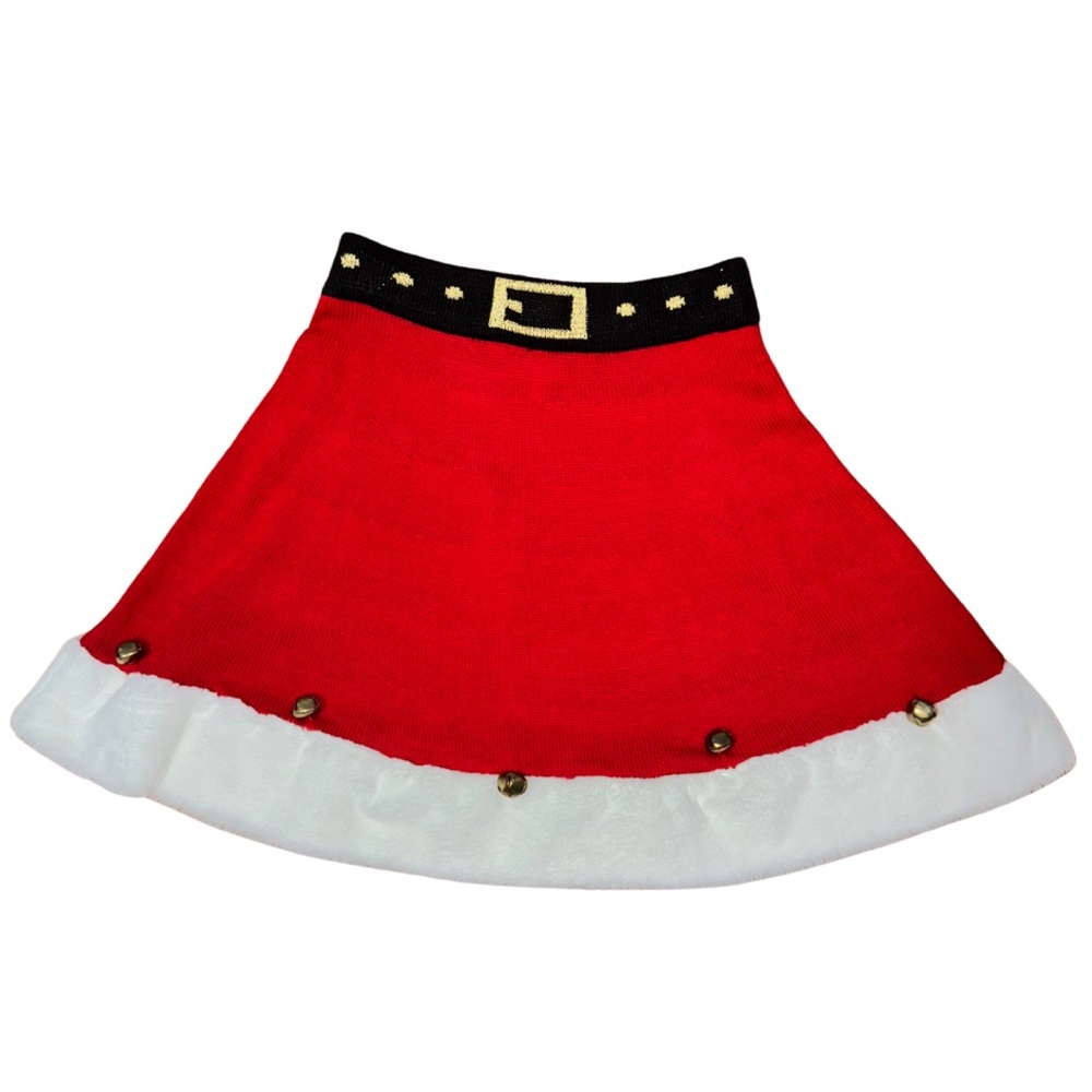 NWT Kohl’s knit Santa Claus skirt with fur trim and jingle bells - size M